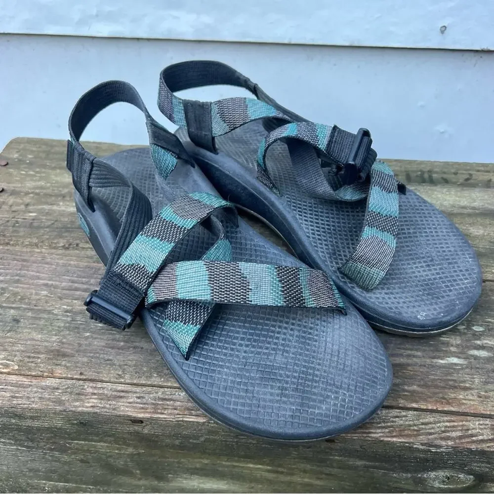 Chaco Z/X Strappy Hiking Adventure Sandals Teal Blue Black Webbing Men’s 11